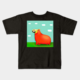 Happy Capybara Children's Illustration Kids T-Shirt